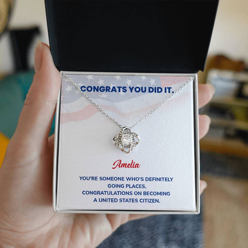 Congrats Necklace For New U.s. Citizen Amelia Necklace For New U.s. Citizen Proud U.s. Citizen Jewelry Necklace For Official U.s. Citizen Gift For U.s. Citizenship Celebration Necklace With Message For U.s. Citizen Necklace For Naturalization Ceremony