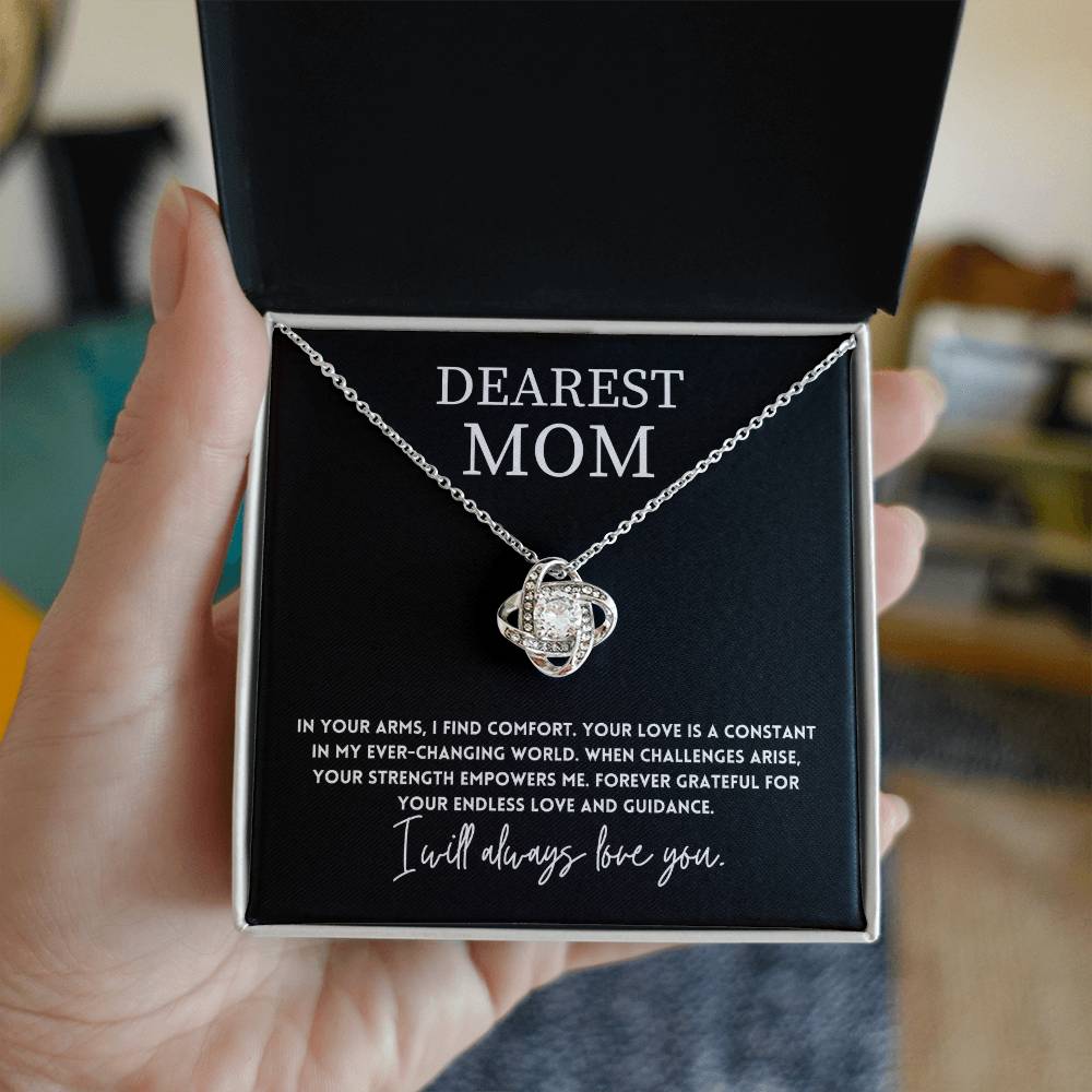 Dearest Mom, Inspirational Mother's Day Jewelry Gift Endless Love Necklace Gift Strength And Love Necklace Gift Best Mother’s Day Love And Strength Jewelry Unique Mother's Day Comfort And Strength Pendant