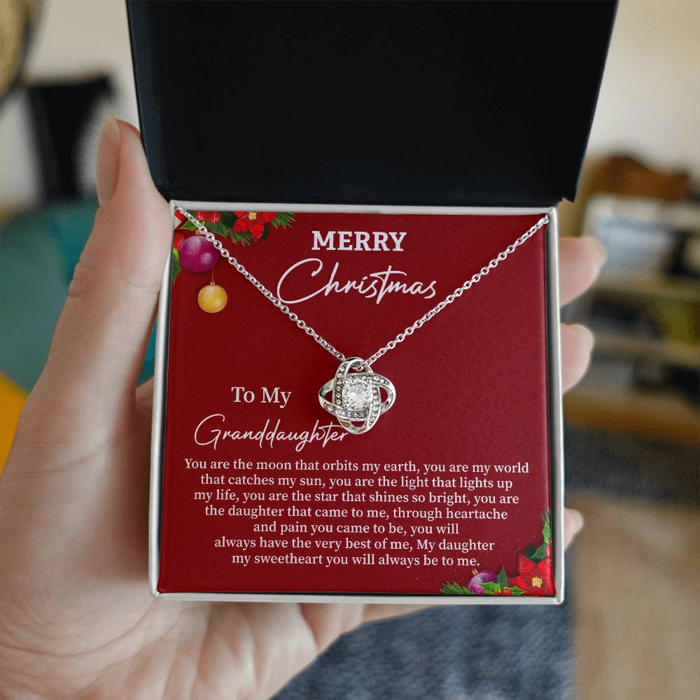 Merry Christmas Necklace Gift For My Granddaughter Gift From Grandma And Grandpa