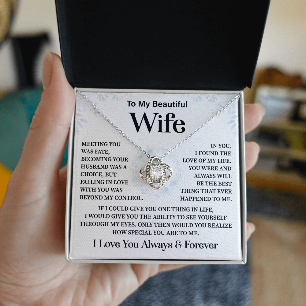 To My Wife Necklace Gift With Romantic Card