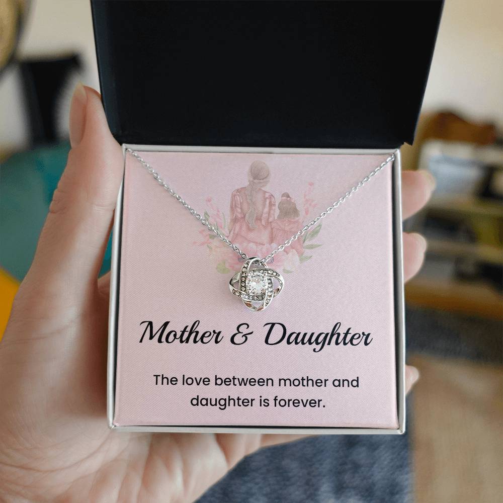 Mother & Daughter Necklace Gift – Forever Bond Floral Message