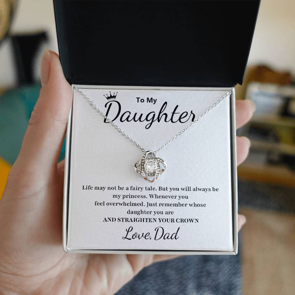 To My Daughter Necklace – Straighten Your Crown Gift from Dad
