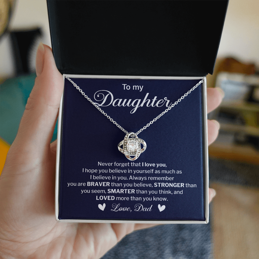 To My Daughter Necklace Gift From Dad With Message Card