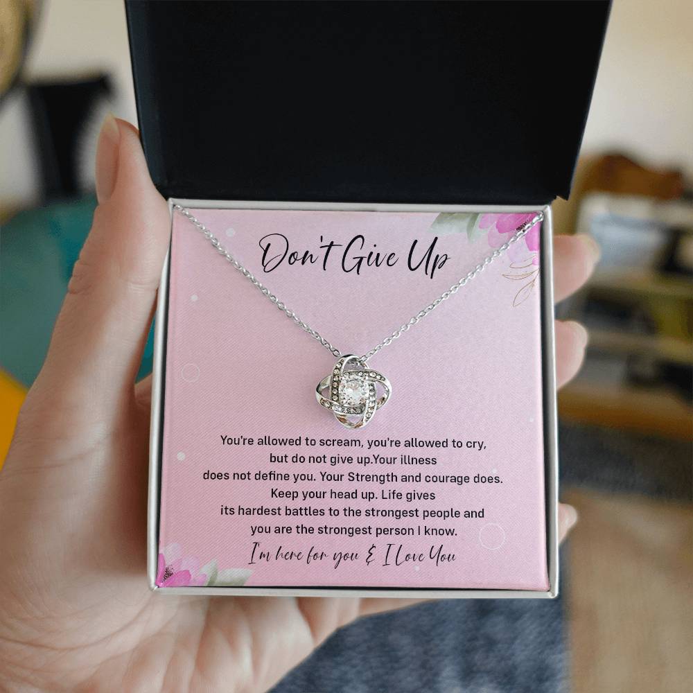 Don't Give Up Strength And Courage Necklace Don't Give Up Necklace Supportive Gift For Fighter You Are Strong Necklace Life's Battles Necklace Emotional Connection Necklace Love And Support Necklace Motivational Jewelry Breast Cancer Necklace For Soulmate