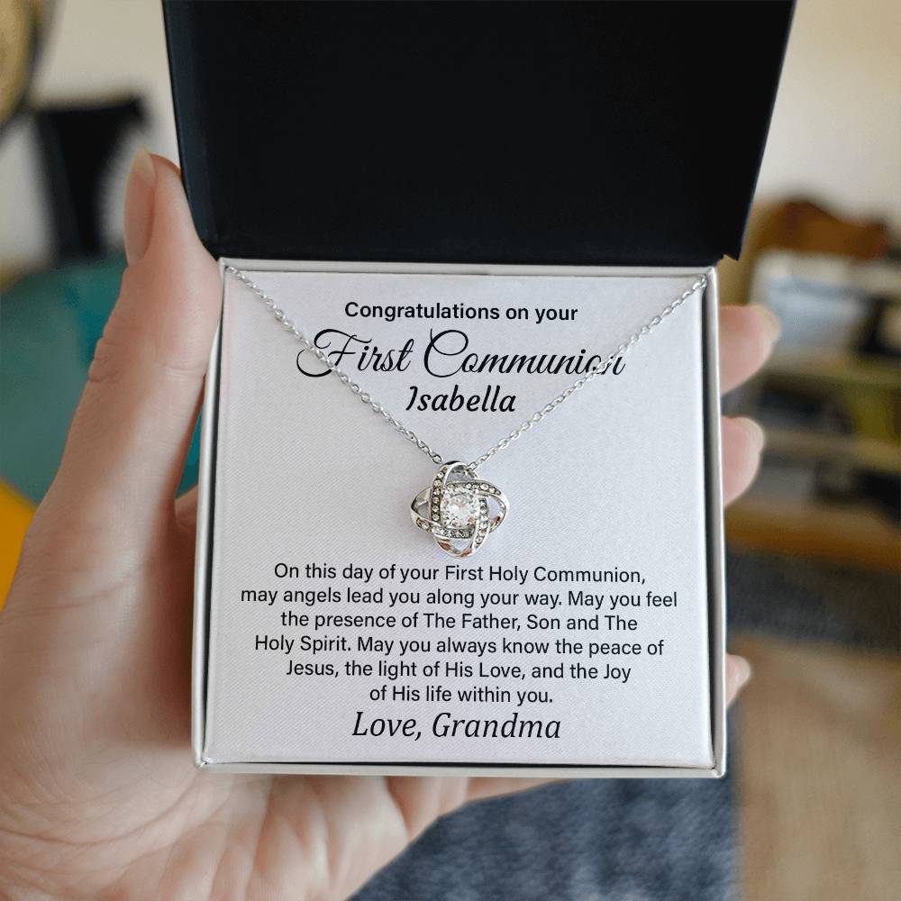 Congratulations On Your First Communion Isabella Elegant Jewelry Thoughtful Necklace For Peace And Joy Loving Pendant With A Holy Message Custom Loving Pendant For A Holy Day Thoughtful Gift For A Special Ceremony