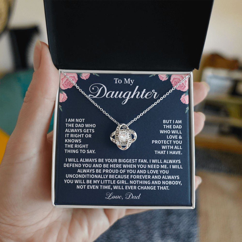 Dad to Daughter Necklace Gift Floral Message Box