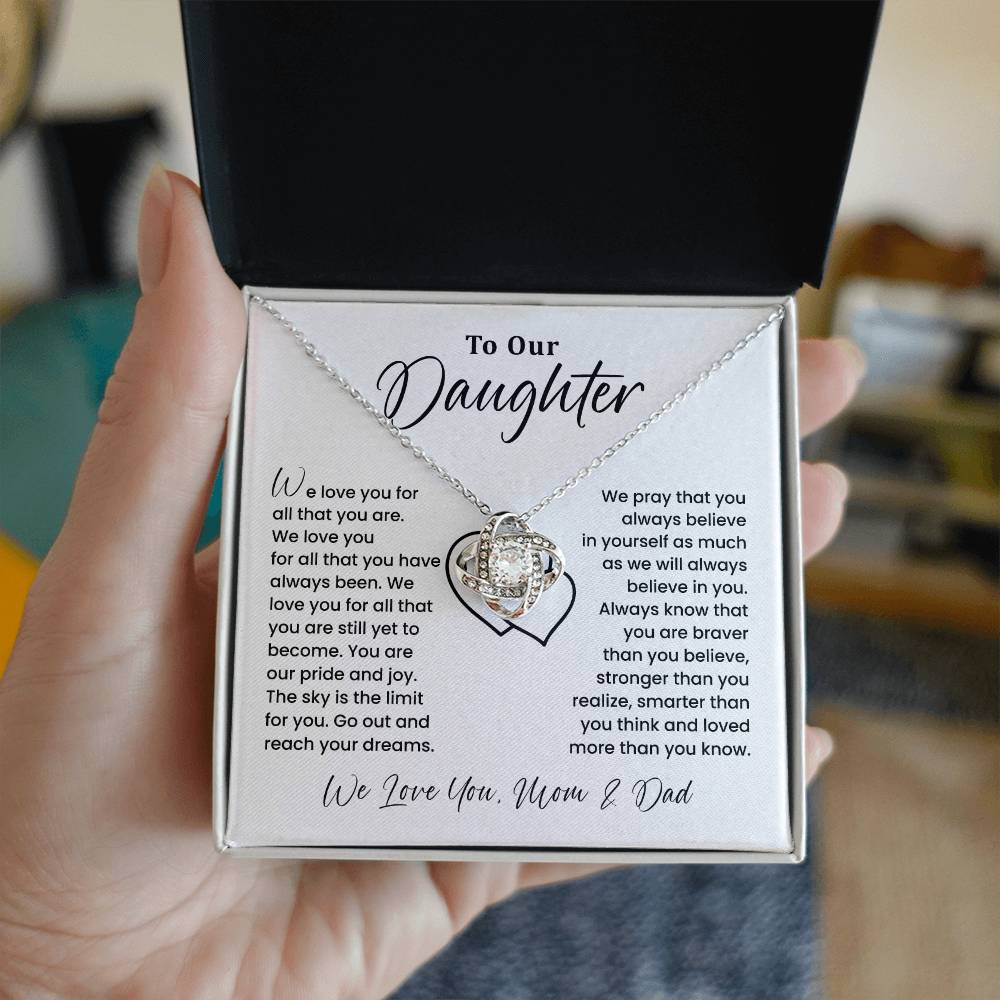 To Our Daughter Heartfelt Jewelry For Daughter Gift From Your Mom And Dad Proud Parent Gift Caring Gift For Daughter Supportive Necklace For Daughter Believe In Yourself Jewelry Daughter's Dreams Jewelry Unique Gift For Daughter Special Bond Necklace