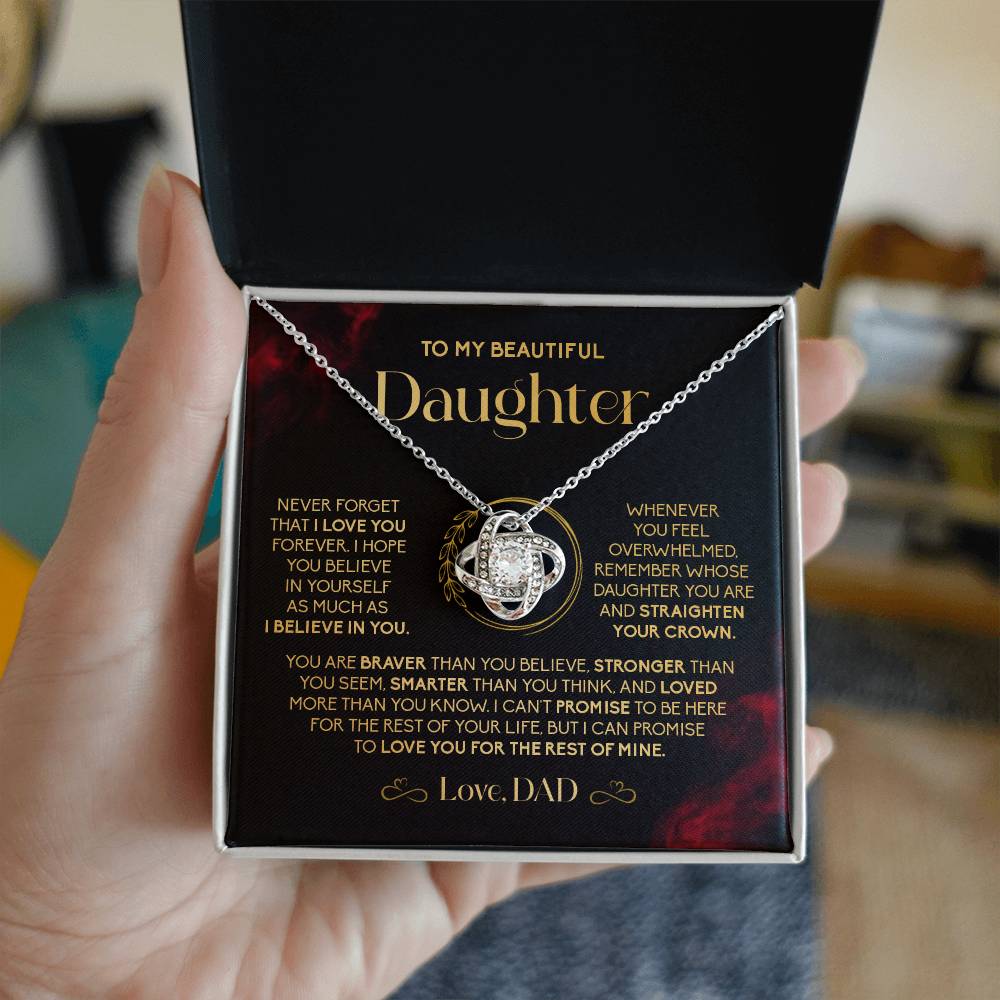 Gift for Daughter from Dad – Crown Necklace with Empowering Message