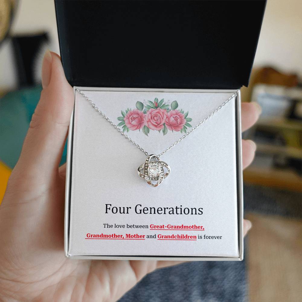 To Our Four Generations Four Generations Necklace Gift Great-grandmother Necklace Grandmother Necklace Mother Necklace Heartfelt Gift For Family Sentimental Jewelry For Generations Jewelry Gift For Great-grandmother Jewelry Gift For Mother