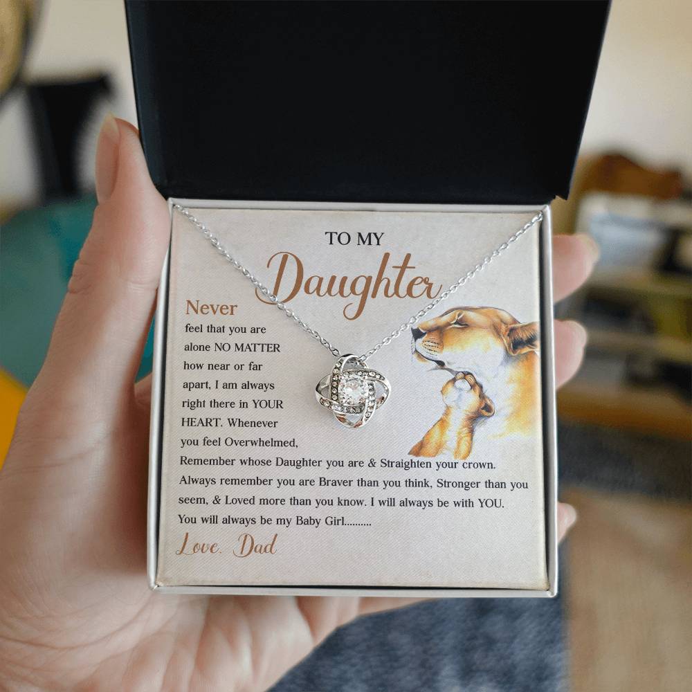 Dad to Daughter Lion Necklace Message Card Gift