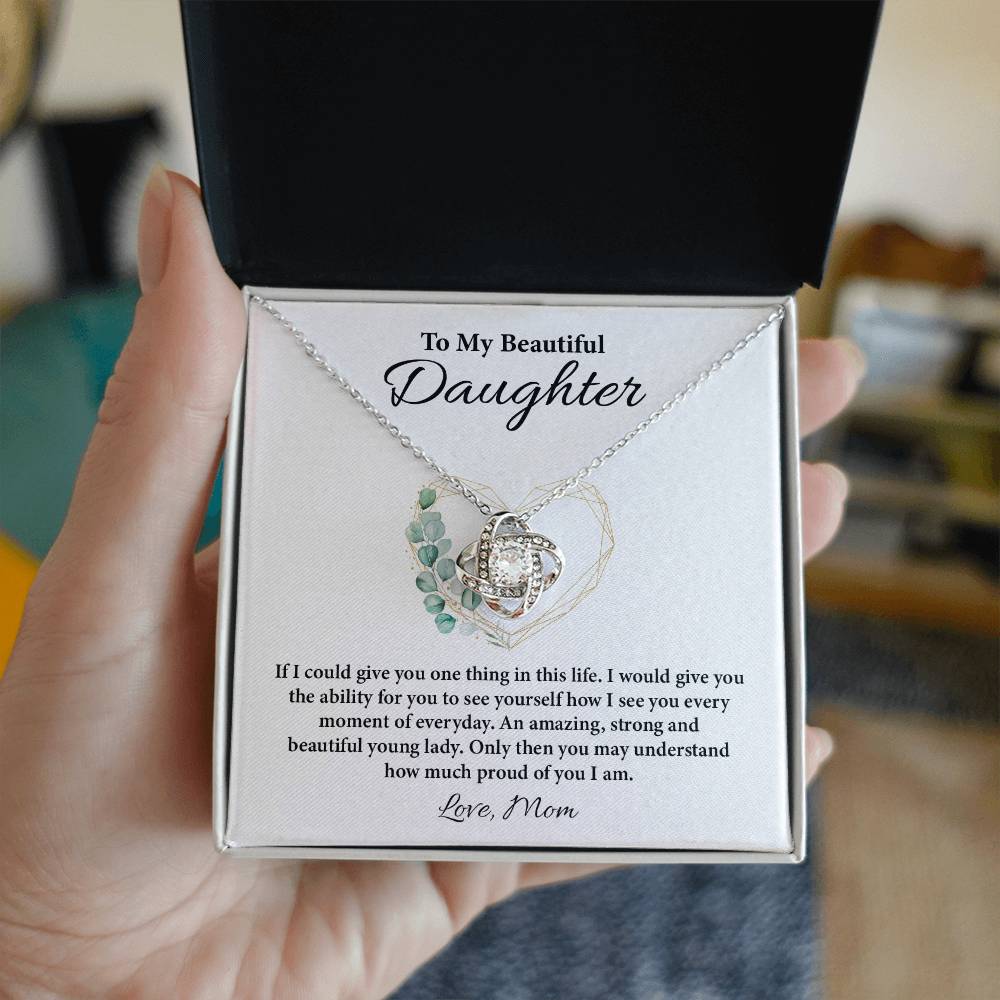 To My Daughter Necklace Gift from Mom Gift Box