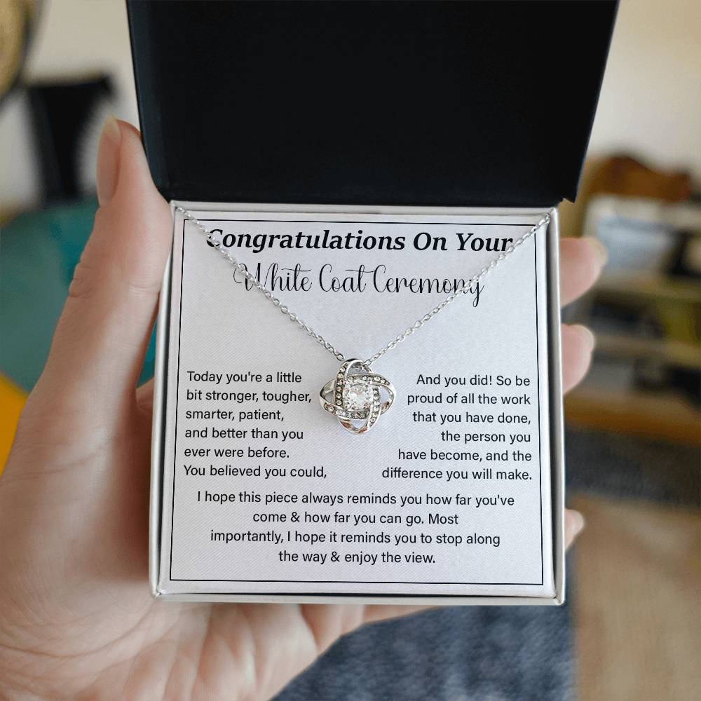 Congratulations On Your White Coat Ceremony Enjoy The View Necklace Best Wishes Necklace Personal Growth Jewelry  Motivational Jewelry Daily Inspiration Necklace Meaningful Gift For Graduates Congratulations Necklace