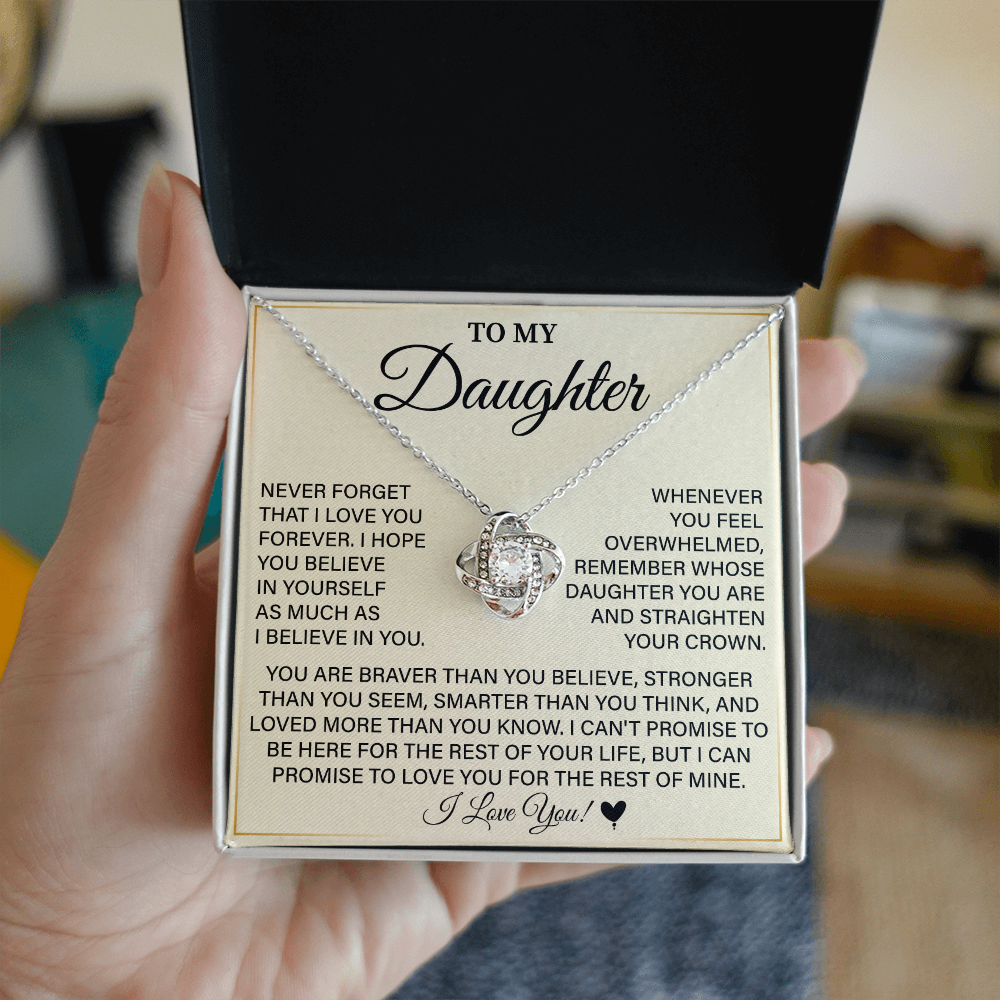 Necklace Gift for Daughter with Crown Message Card