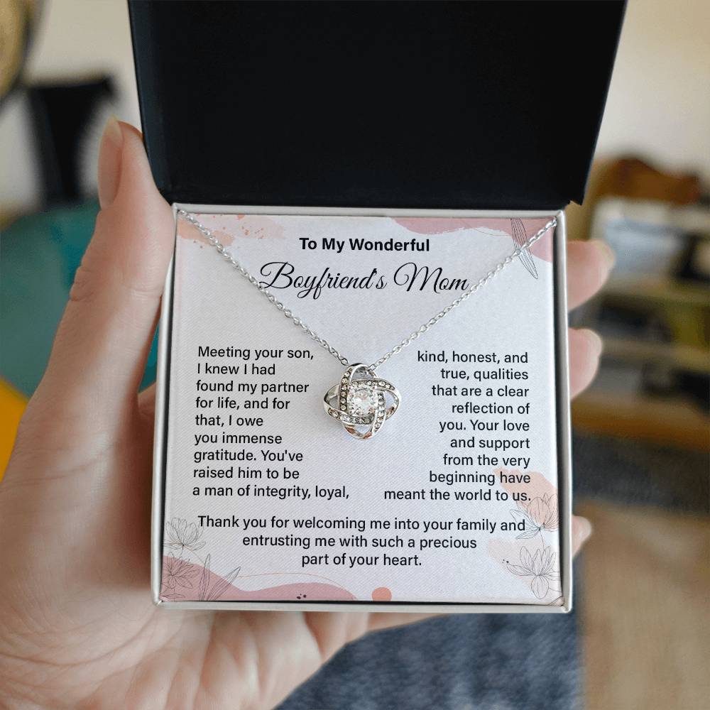 To My Wonderful Boyfriend's Mom, Thank You Gift For Boyfriend’s Mom Heartfelt Appreciation Gift Thoughtful Appreciation Necklace Best Love-filled Necklace Gift Best Mom Appreciation Gift Thank You Mom Necklace