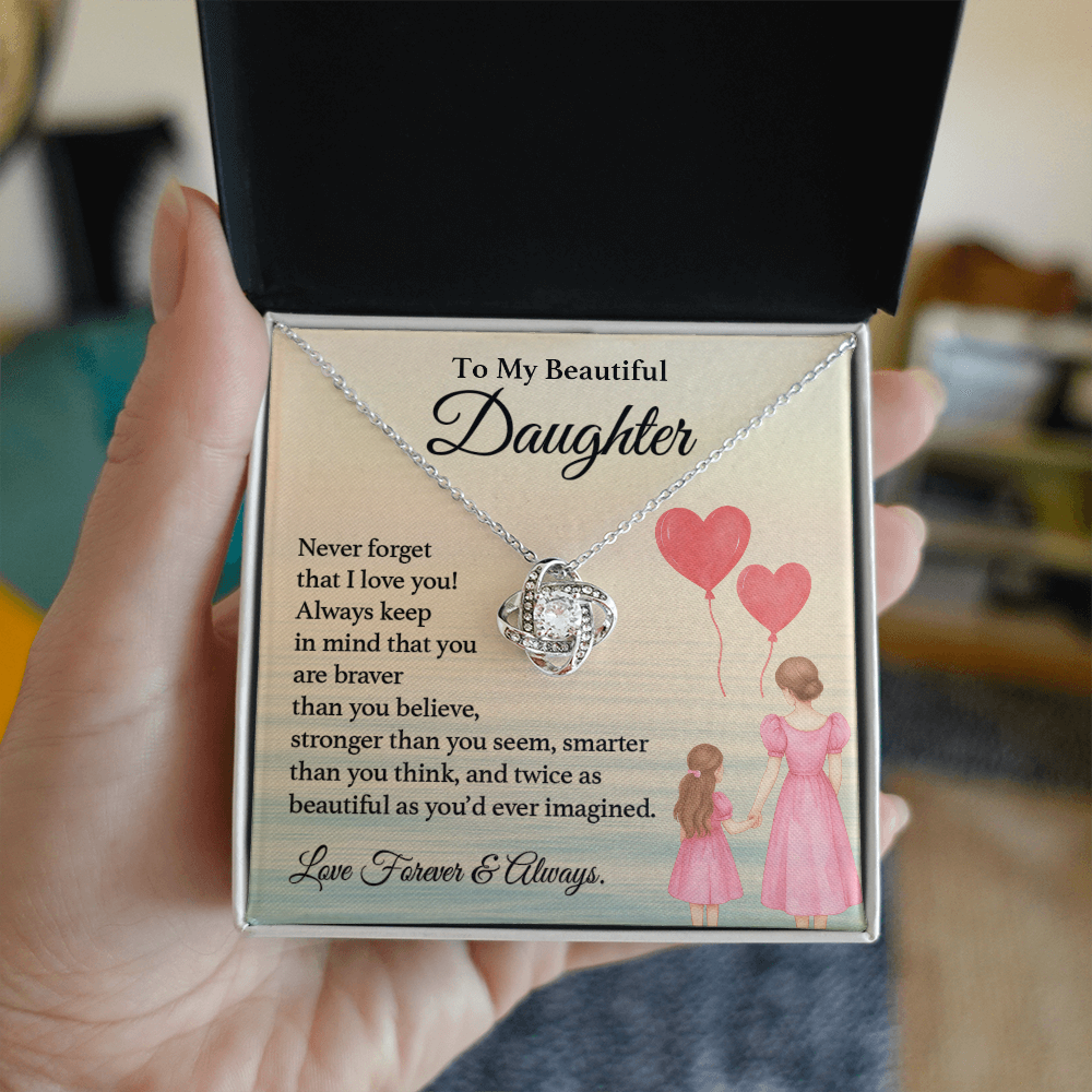 Daughter Necklace Gift Braver Than You Believe Card