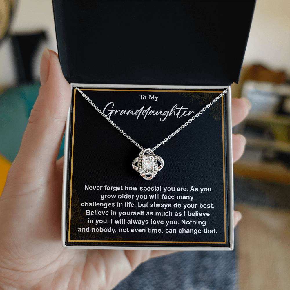 Granddaughter Necklace Gift from Grandparent with Encouragement Message Card
