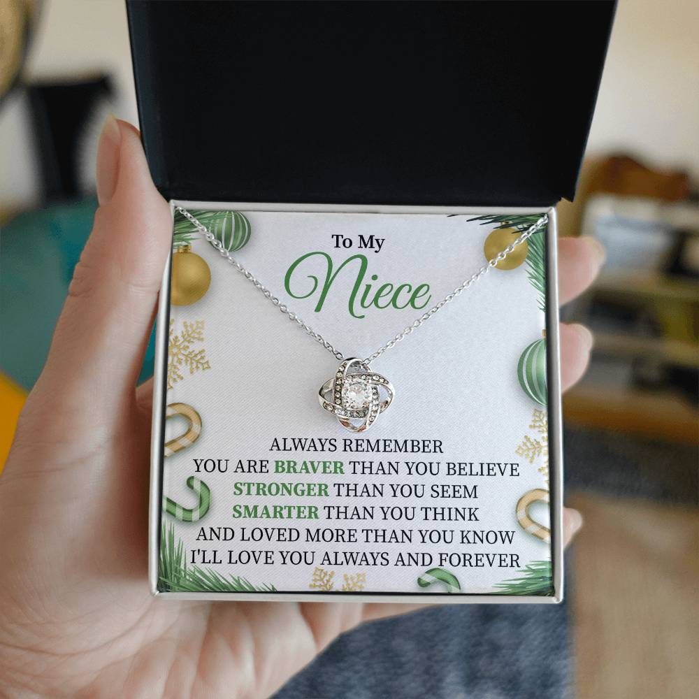 My Niece: Love Knot Necklace - An Endearing Token of Our Cherished Connection