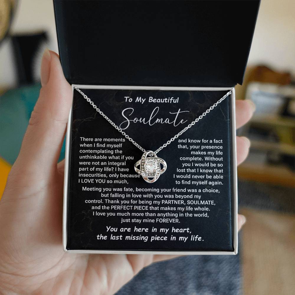 Soulmate Love Knot Necklace Gift Deep Message Card for Her