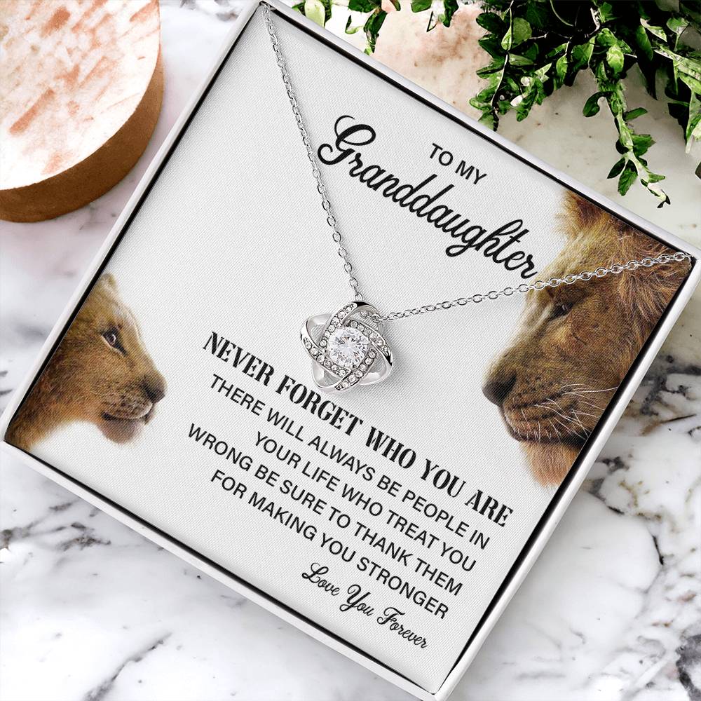 Granddaughter Necklace Gift with Lion Message Card