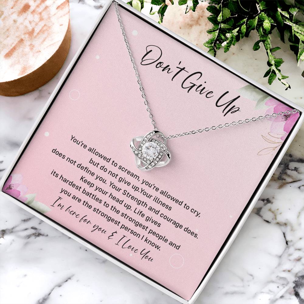 Don't Give Up Strength And Courage Necklace Don't Give Up Necklace Supportive Gift For Fighter You Are Strong Necklace Life's Battles Necklace Emotional Connection Necklace Love And Support Necklace Motivational Jewelry Breast Cancer Necklace For Soulmate