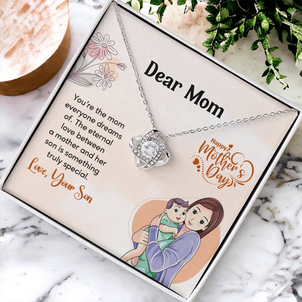 Dear Mom, Heartfelt Necklace For Love Loving Jewelry For Mother's Day Sentimental Necklace For Connection Loving Pendant For A Mother-son Bond Special Pendant Special Necklace Thoughtful Necklace For Love