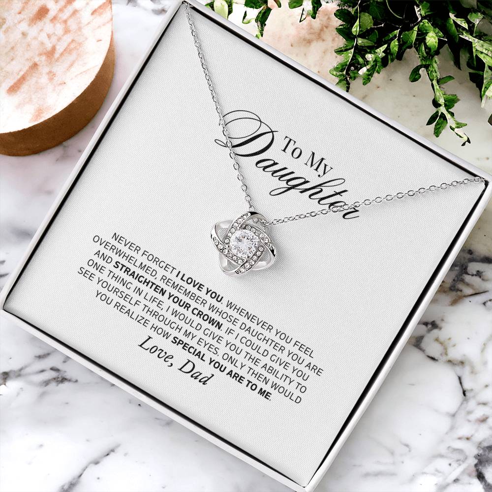 Dad to Daughter Necklace Gift with Message Card