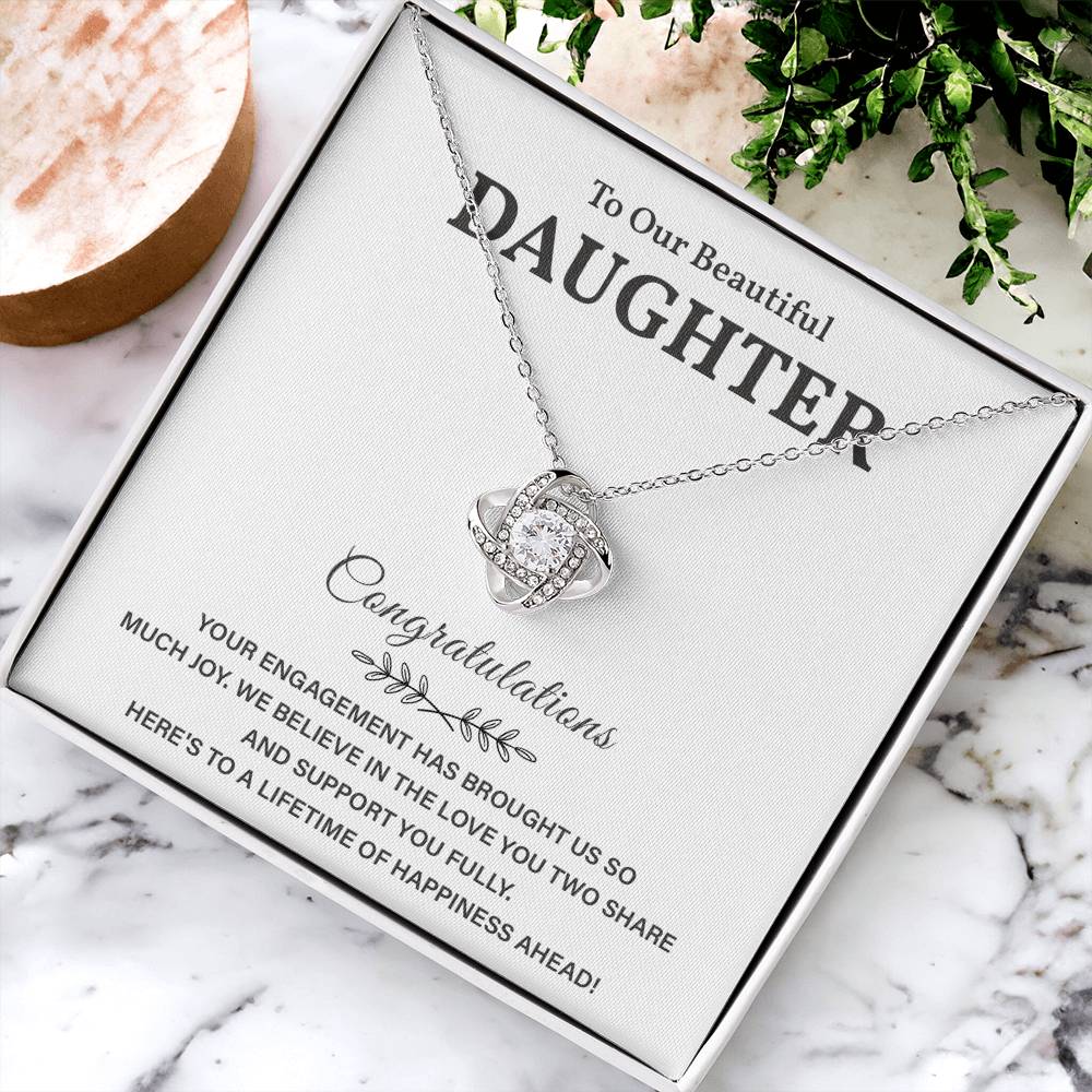 To Our Beautiful Daughter Engagement Necklace Gift Dad Sentimental Gift For Daughter’s Engagement Jewelry Gift For Daughter’s Engagement Daughter’s Special Day Necklace Meaningful Engagement Gift For Daughter Engagement Jewelry For Daughter