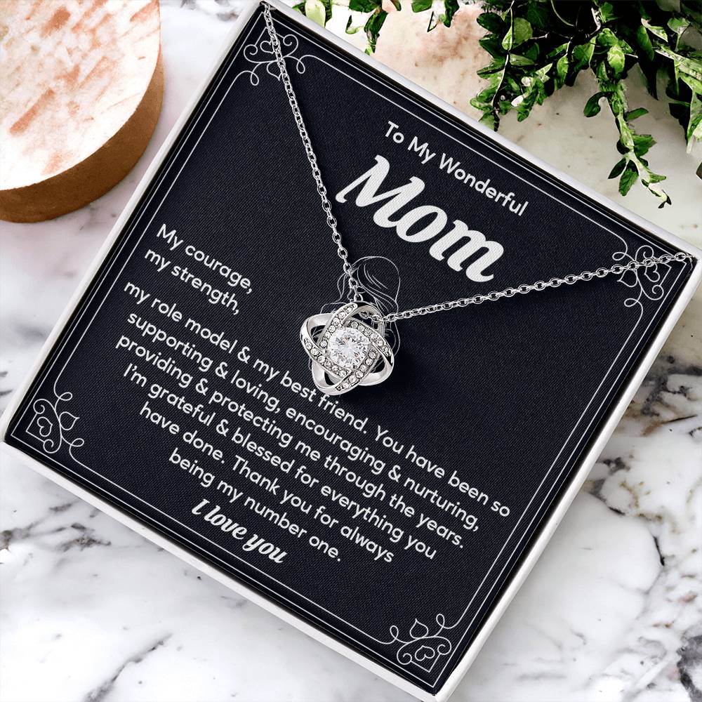 To My Wonderful Mom, Wonderful Mom Pendant Heartfelt Necklace For Her Sweet Pendant Thank You Gift For Support To My Best Friend Mom Jewelry Special Pendant For A Supportive Mom Sentimental Jewelry Thoughtful Necklace