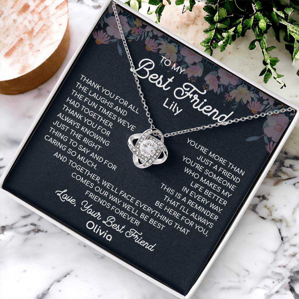 To My Best Friend, A Bond Like No Other Necklace Heart's Delight Necklace Thankful For Our Memories Together Gift Necklace Of Heartfelt Appreciation Necklace Of Unconditional Friendship Best Friends Forever Jewelry Heartfelt Message With Necklace