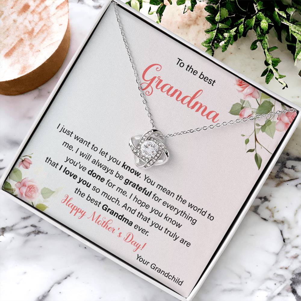 To The Best Grandma Grandmother Appreciation Necklace Love From Grandchild Gift Happy Mother’s Day For Her Sentimental Grandma Necklace Heartfelt Message For Old Lady Thank You Gift Gift For Special Person