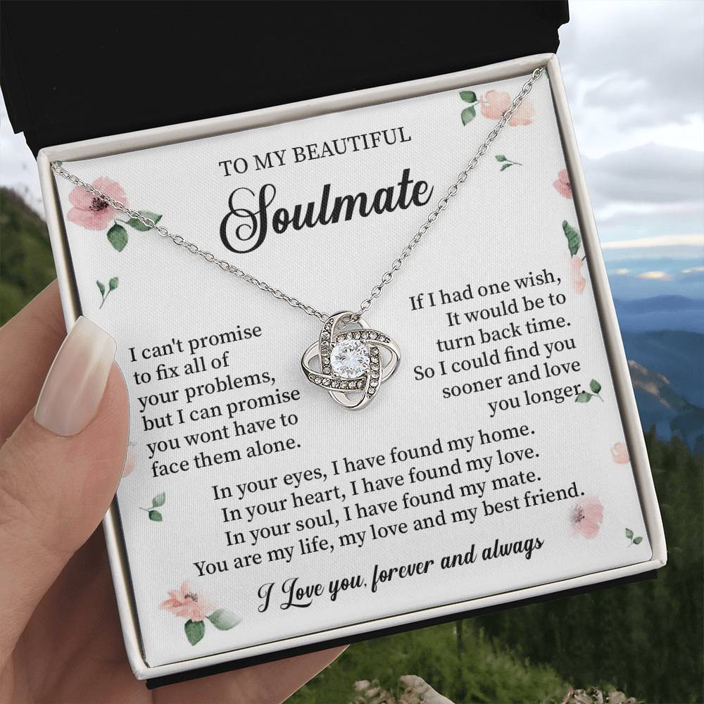 Soulmate Necklace Gift for Her with Message Card