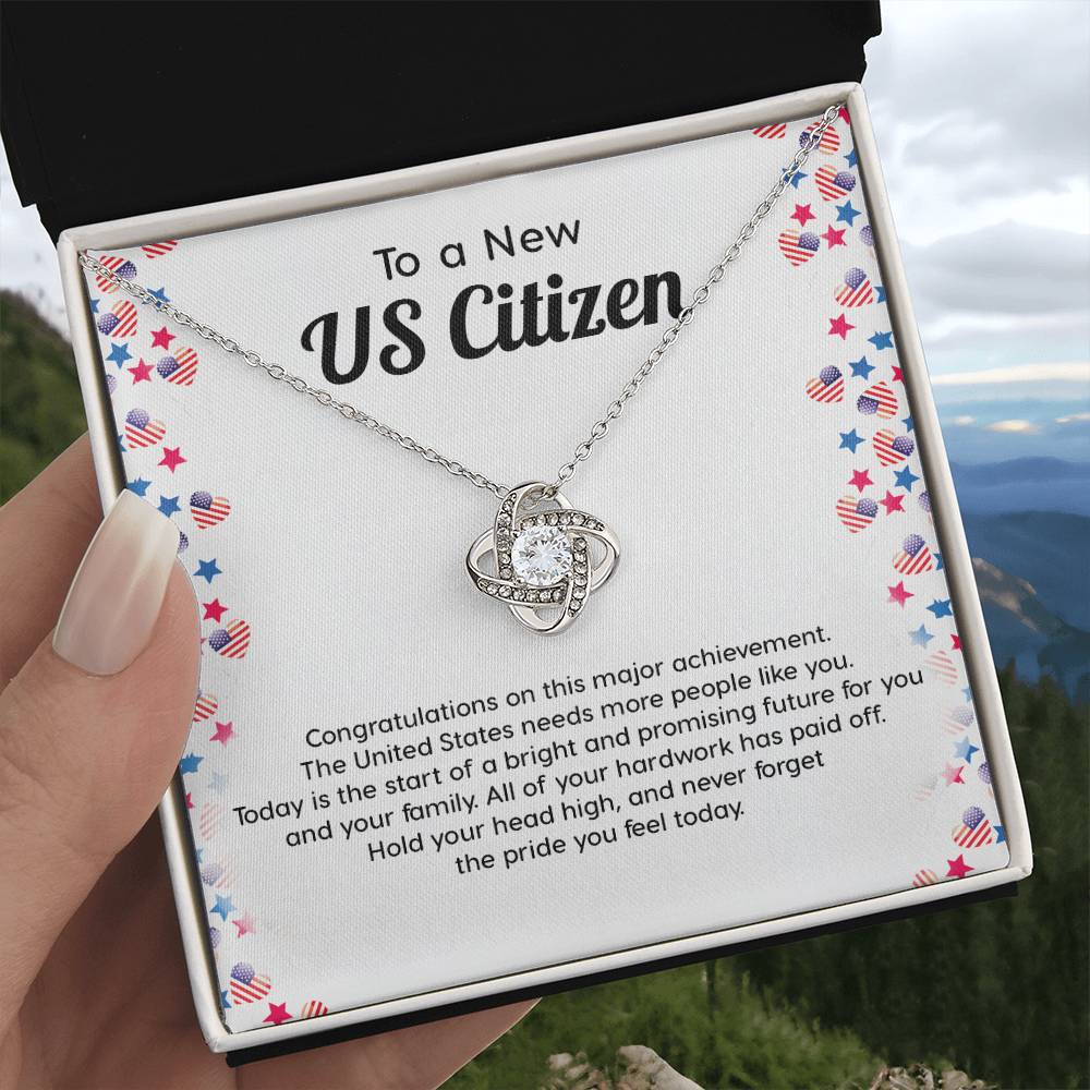 New US Citizen Gift – Necklace with Message Card
