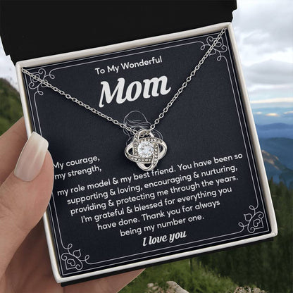 To My Wonderful Mom, Wonderful Mom Pendant Heartfelt Necklace For Her Sweet Pendant Thank You Gift For Support To My Best Friend Mom Jewelry Special Pendant For A Supportive Mom Sentimental Jewelry Thoughtful Necklace