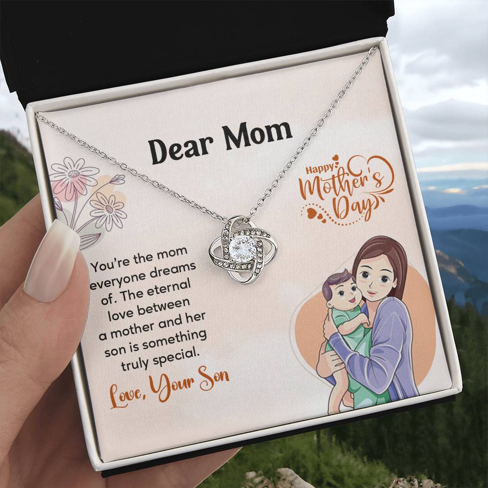 Dear Mom, Heartfelt Necklace For Love Loving Jewelry For Mother's Day Sentimental Necklace For Connection Loving Pendant For A Mother-son Bond Special Pendant Special Necklace Thoughtful Necklace For Love