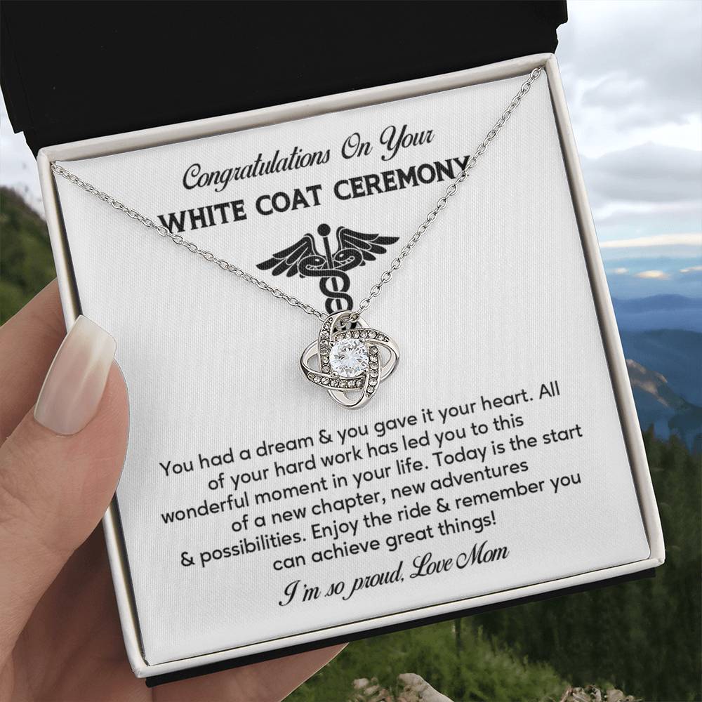 Congratulations On Your White Coat Ceremony Necklace White Coat Ceremony Necklace Gift Congratulations White Coat Ceremony Jewelry White Coat Graduation Necklace Gift New Adventures Necklace Gift  Proud Of You Mom Gift Necklace