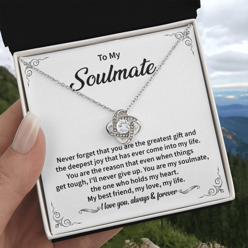 Soulmate Necklace Gift for Her with Message Card