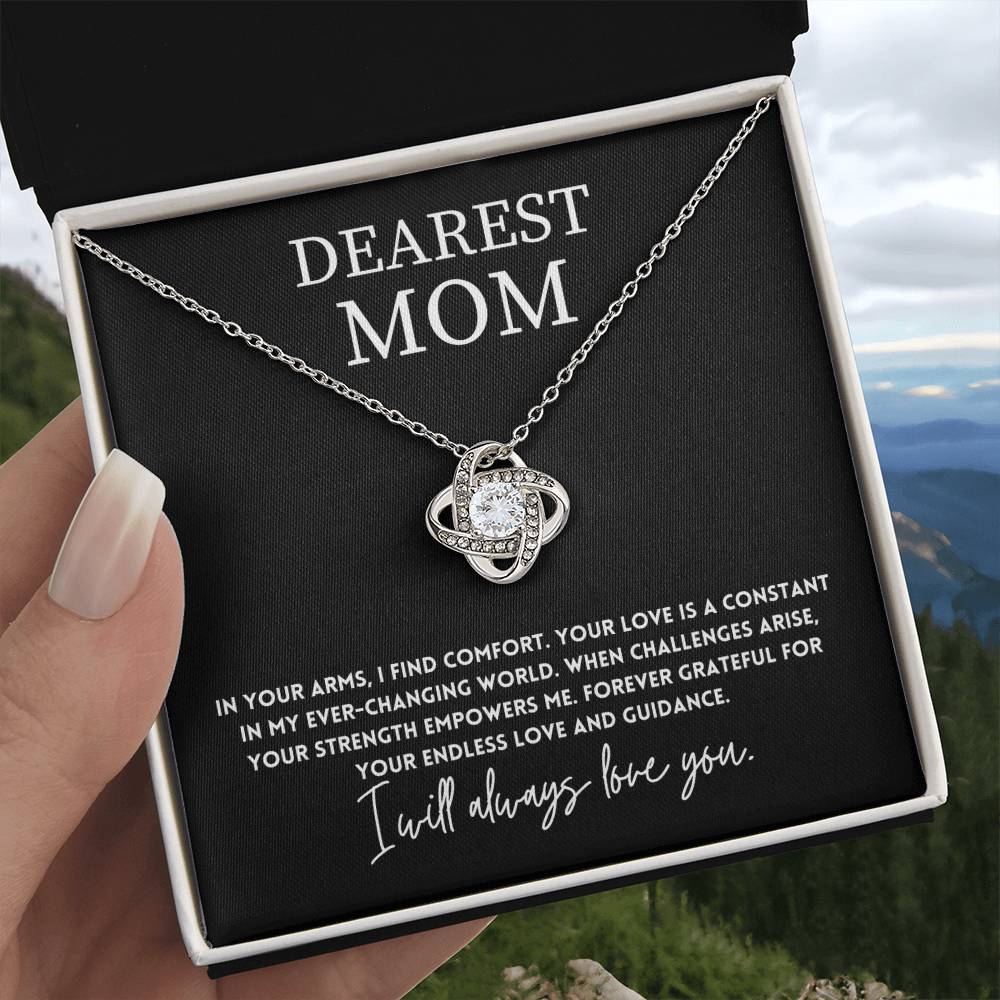 Dearest Mom, Inspirational Mother's Day Jewelry Gift Endless Love Necklace Gift Strength And Love Necklace Gift Best Mother’s Day Love And Strength Jewelry Unique Mother's Day Comfort And Strength Pendant