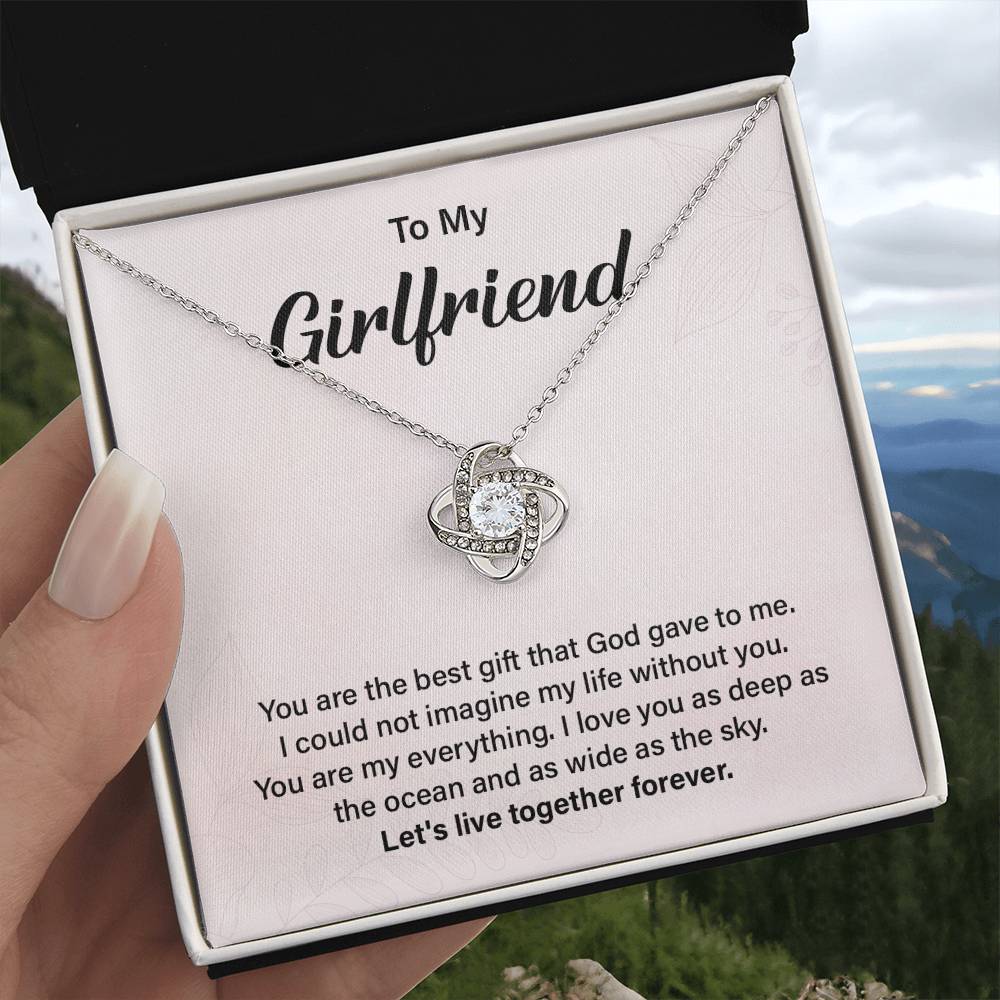 Girlfriend Love Knot Necklace Gift with Message Card