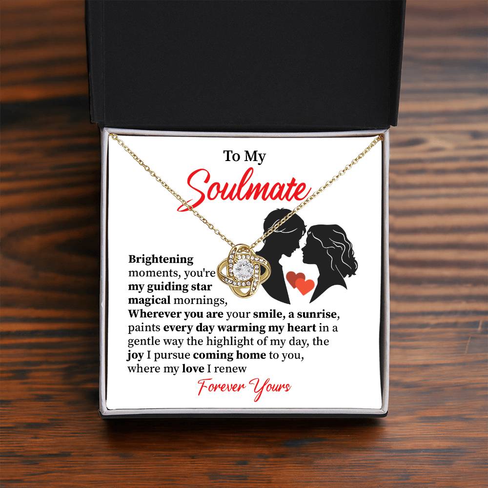 Soulmate Necklace Gift for Her with Love Message