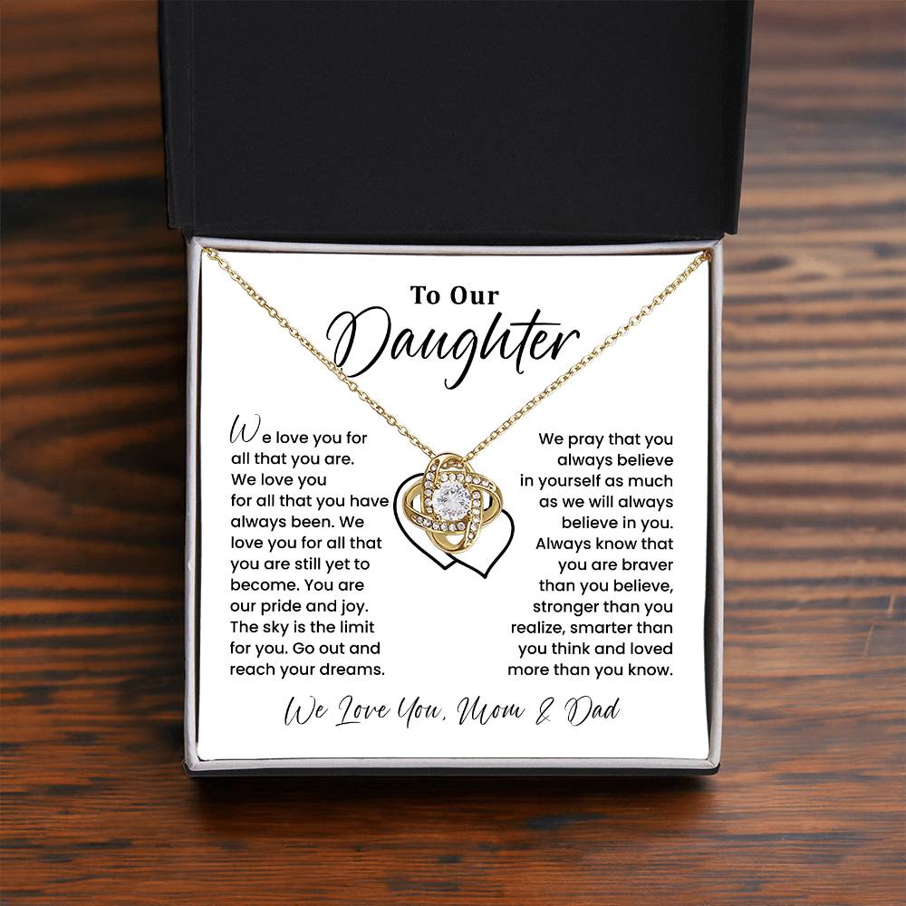 To Our Daughter Heartfelt Jewelry For Daughter Gift From Your Mom And Dad Proud Parent Gift Caring Gift For Daughter Supportive Necklace For Daughter Believe In Yourself Jewelry Daughter's Dreams Jewelry Unique Gift For Daughter Special Bond Necklace