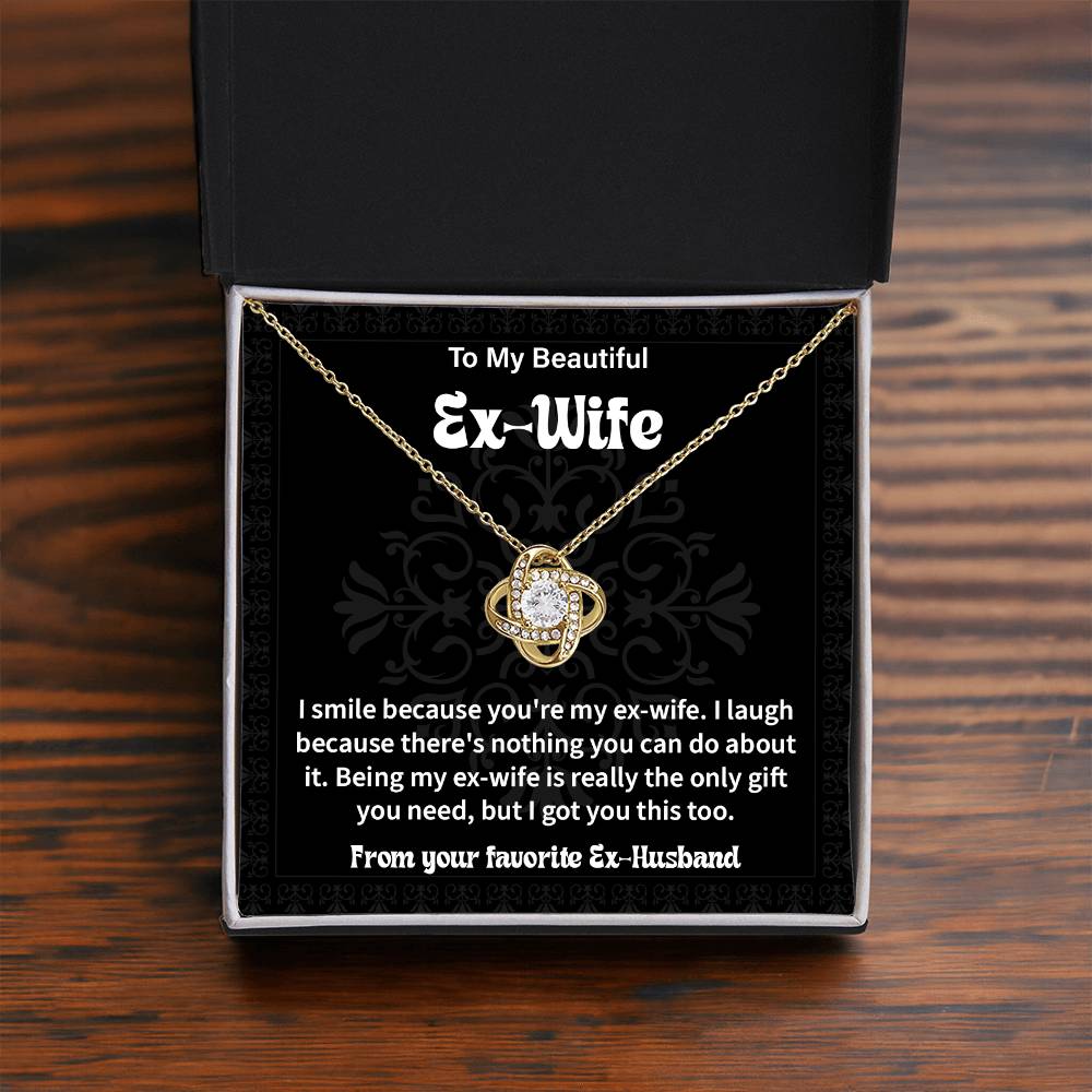 Funny Ex Wife Gift – Necklace with Message Card & Box