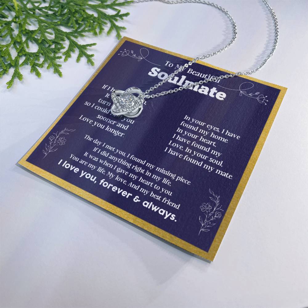 To my Soulmate If I Had a one wish it would be turn back Soulmate necklace for wife