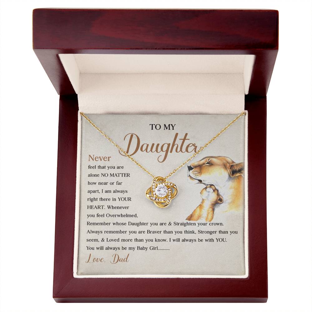 Dad to Daughter Lion Necklace Message Card Gift