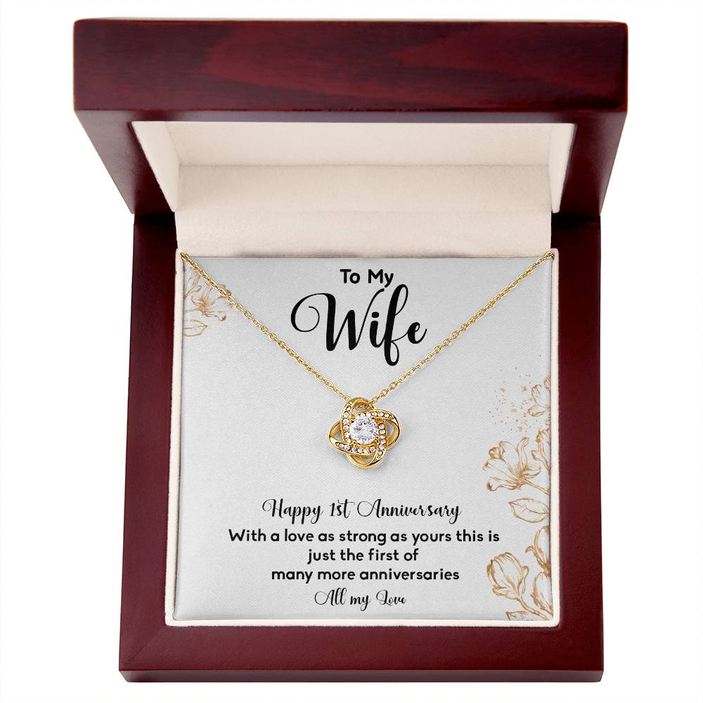 1st Anniversary Necklace Gift for Wife from Husband Message Card Box