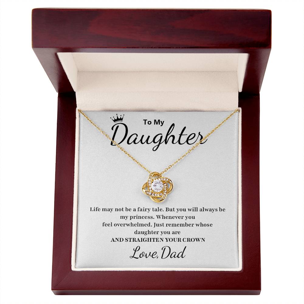 To My Daughter Necklace – Straighten Your Crown Gift from Dad