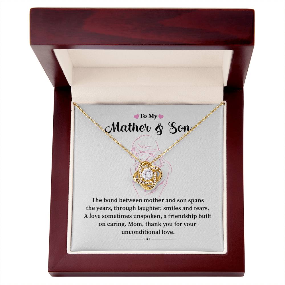 Mother and Son Necklace Gift – with Message Card