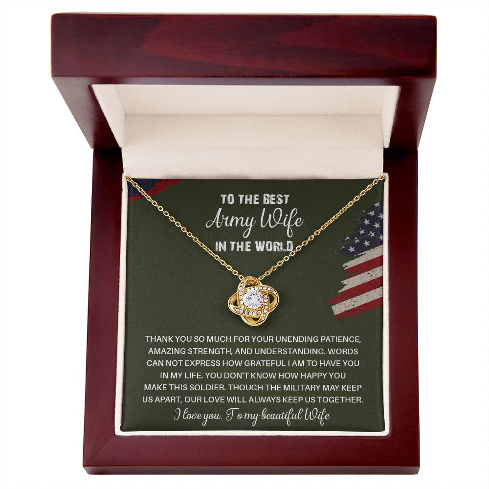 To The Best Army Wife In The World  Best Army Wife Jewelry Unwavering Support Necklace Thank You Jewelry For Wives Unique Gift For Military Spouses My Beautiful Wife Jewelry Romantic Gift For Army Wives Meaningful Gift For Military Wives