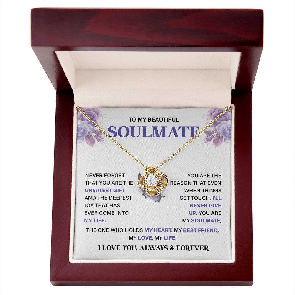 Soulmate Necklace Gift for Her – Card & Gift Box