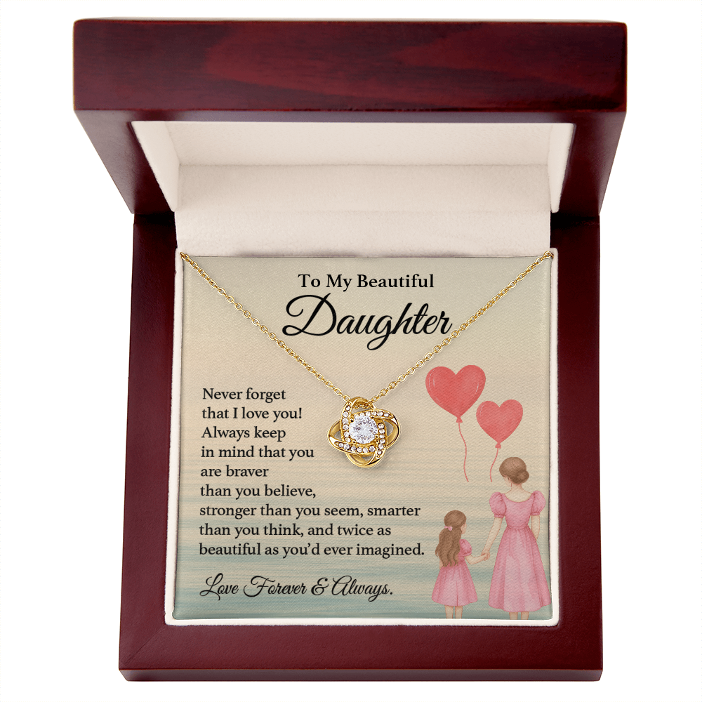 Daughter Necklace Gift Braver Than You Believe Card
