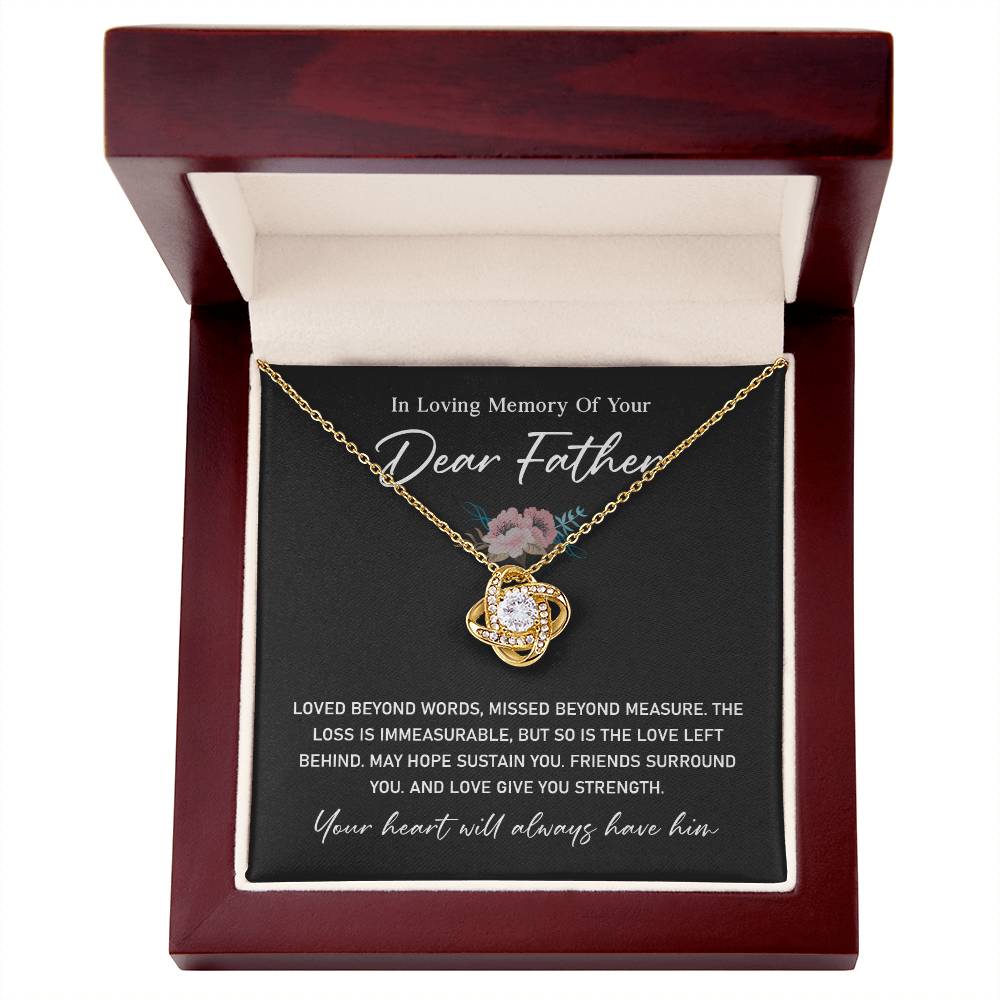Sympathy Necklace for Loss of Father with Gift Card